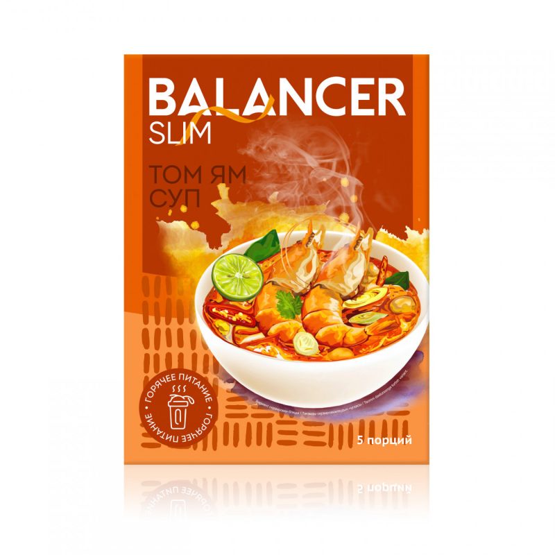 Коктейль BALANCER SLIM со вкусом «Тайский суп Том Ям», 5 саше